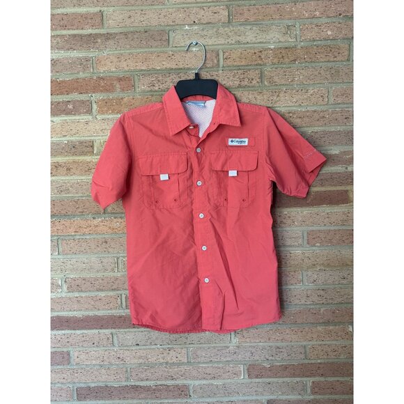 Columbia Fishing Shirt Short Sleeve Youth Medium Boys Vented Button Down - Picture 1 of 4